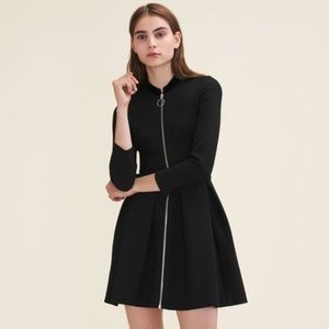 Maje Women's Black Ranelin Zip Front Mini Dress b3